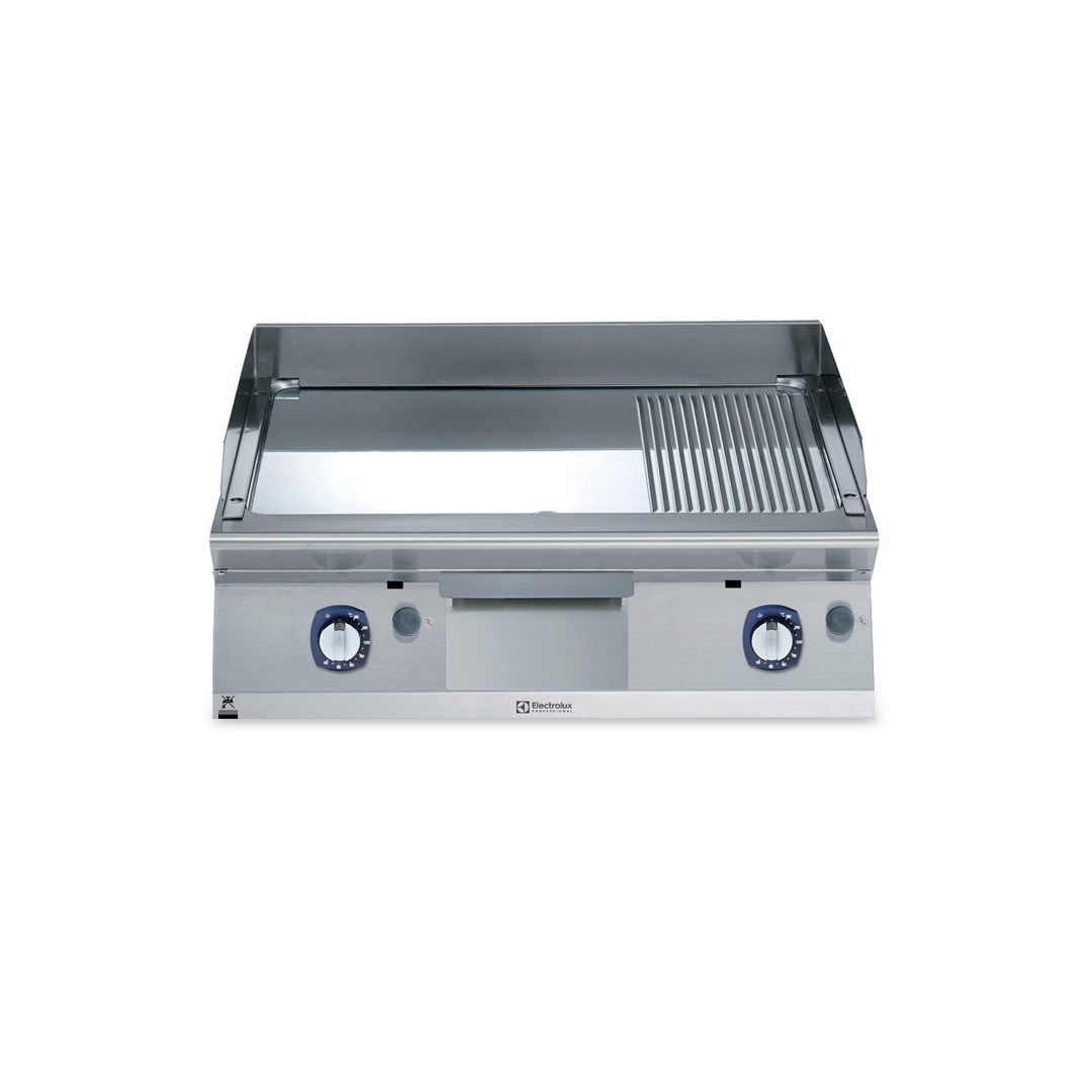 700XP Gas Griddle Plate with Smooth/Ribbed Polished Chrome Plate 800mm | E7FTGHCP00