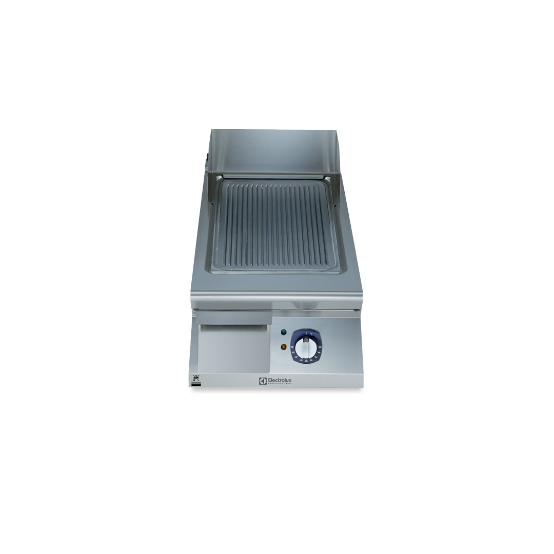 900XP Electric Griddle Plate with Ribbed Brushed Chrome Plate 400mm | E9IILDAOMCA