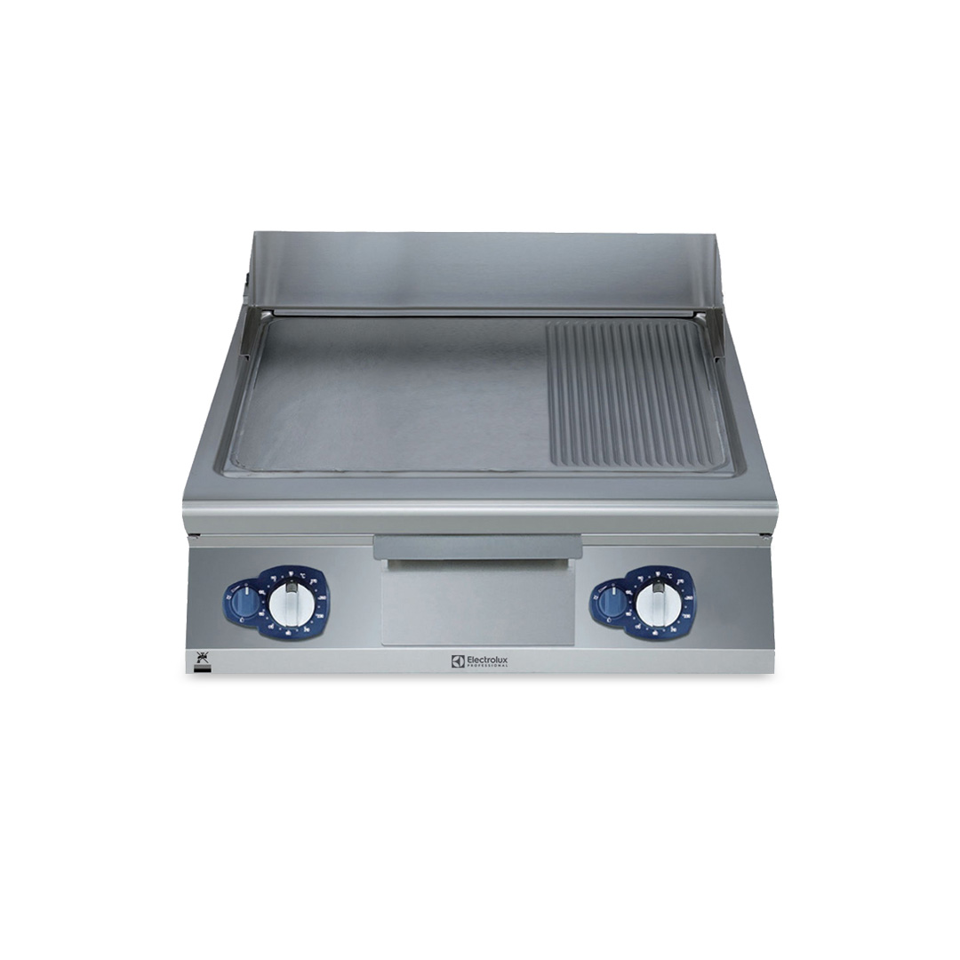 900XP Gas Griddle Plate with Smooth/Ribbed Brushed Chrome Plate 800mm | E9IIMAAOMEA