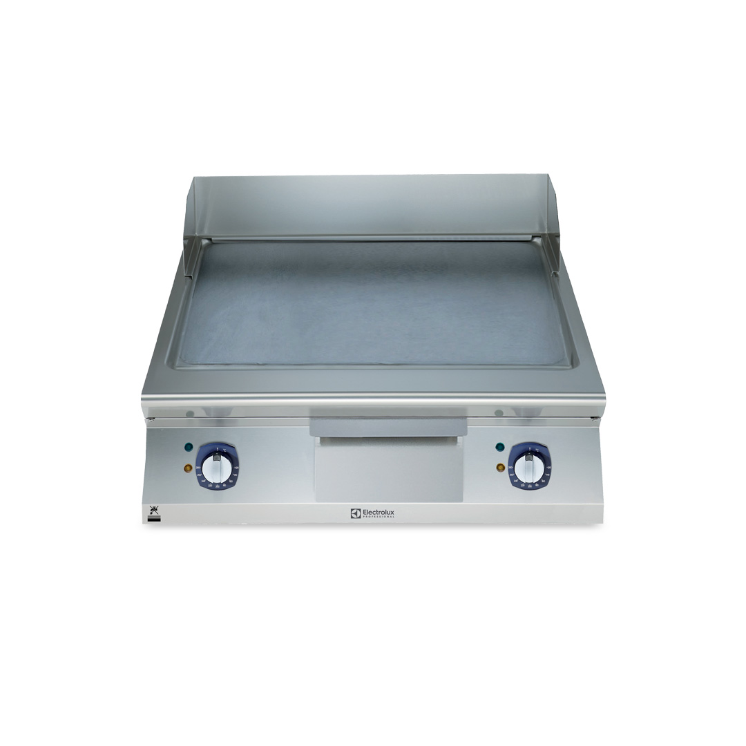 900XP Electric Griddle Plate with Smooth Brushed Chrome Plate 800mm | E9IINDAOMEA