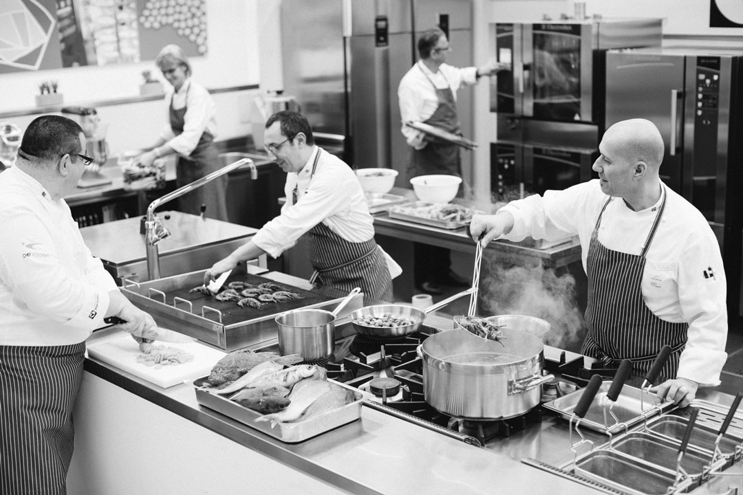 Electrolux Professional chefs cooking in the test kitchen