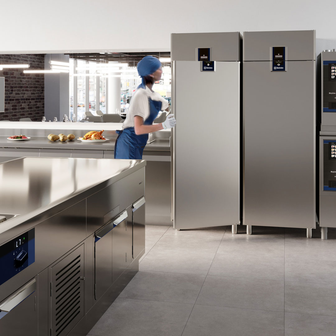 Professional kitchen with Electrolux Professional refrigeration