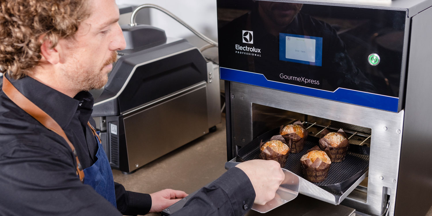 Electrolux Professional GourmeXpress re-heating muffins
