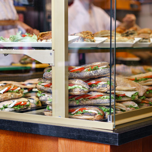 Modern quick service cafe sandwich restaurant
